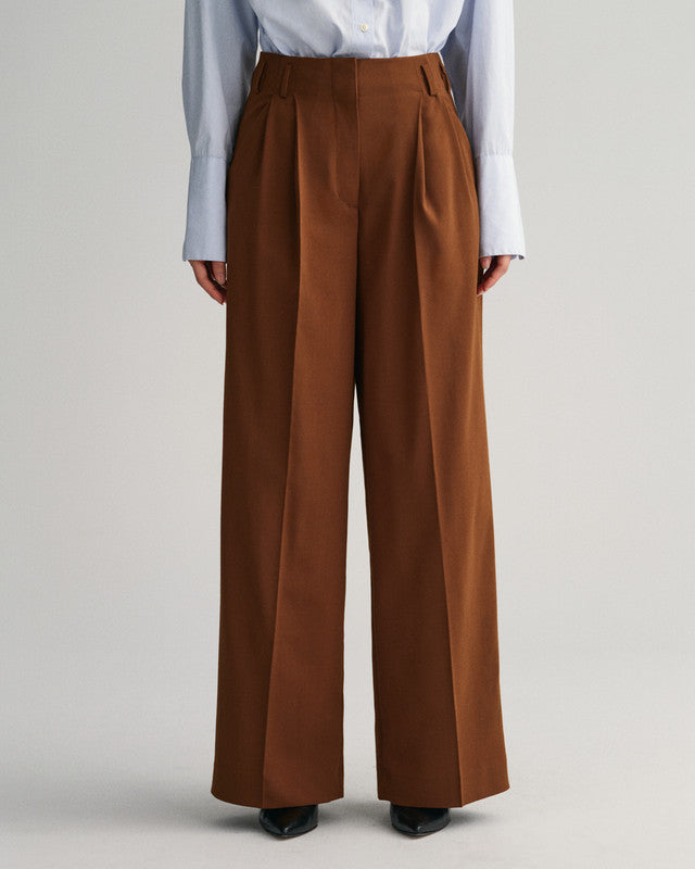 Gant High-Waisted Wide Leg Pleated Pants – Gant UAE
