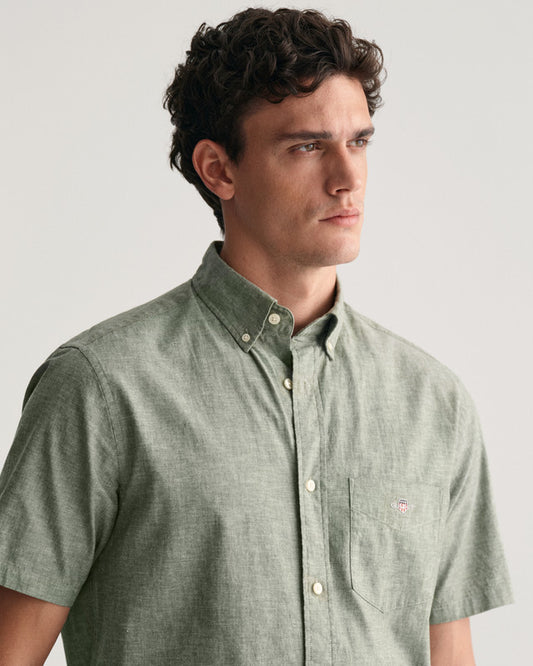 Reg Cotton Linen Ss Shirt
