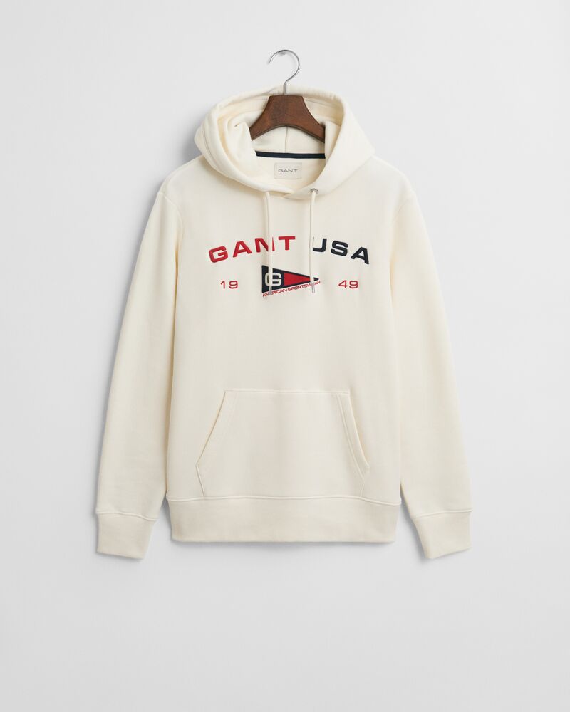 GRAPHIC SWEAT HOODIE Beige / S