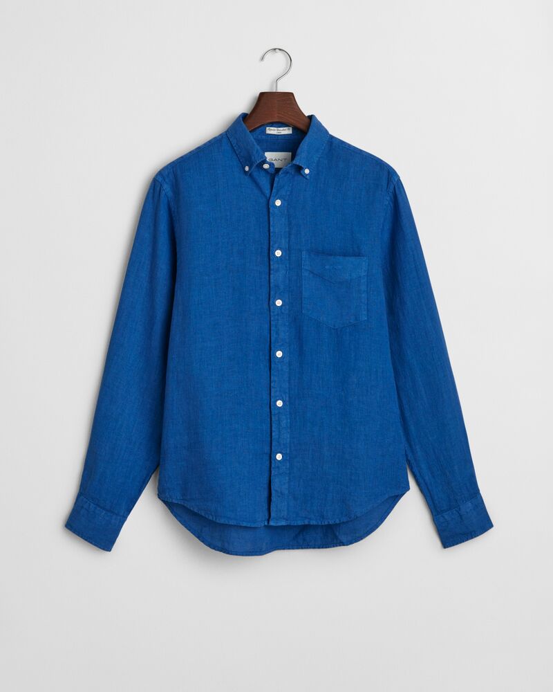 REG GMNT DYED LINEN SHIRT Blue / S