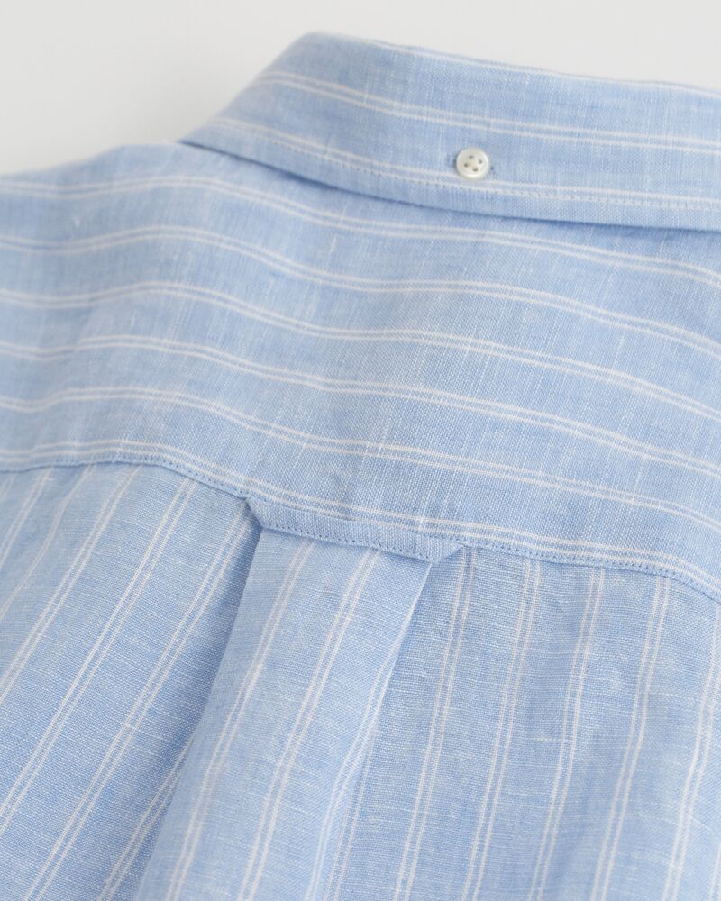 REG LINEN STRIPE SHIRT Blue / S