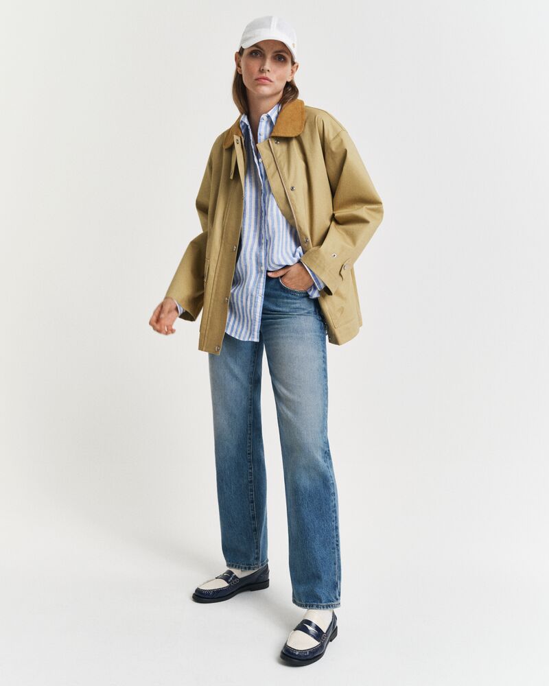 REL STRIPED LINEN SHIRT Blue / 32