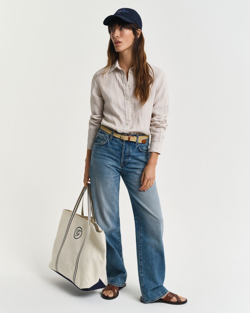 REG LINEN SHIRT Brown / 32