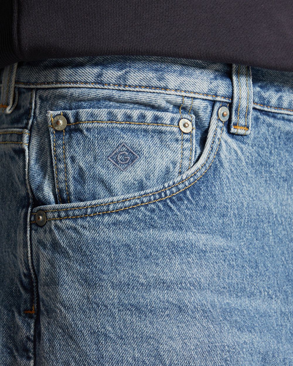 Gant Loose Straight Jeans – Relaxed Fit Heavyweight Denim Light Blue Vintage / 36X32