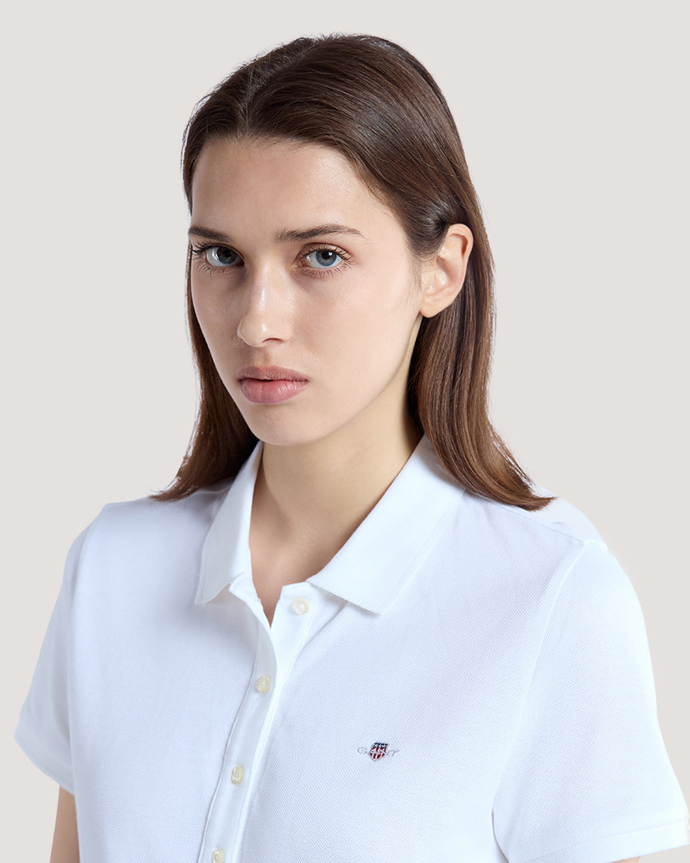 SLIM SHEILD CAP SLEEVE PIQUE POLO White / M