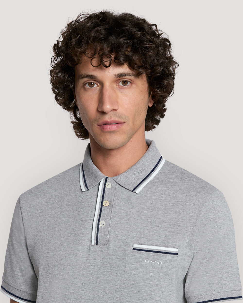 2-COL TIPPING SS PIQUE POLO Grey / M