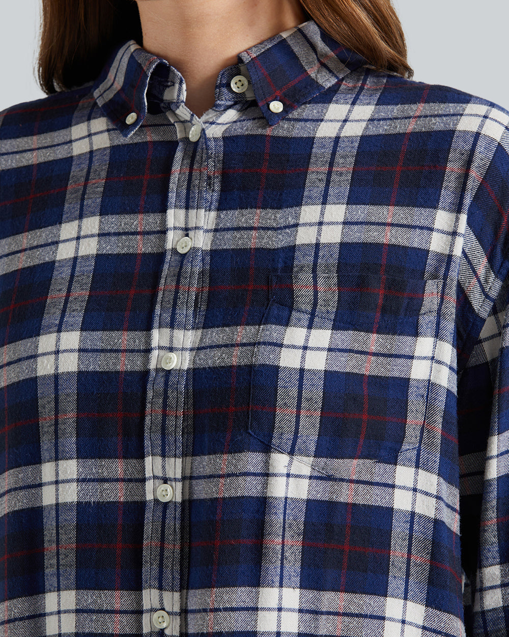 Relaxed Fit Checked Flannel Shirt Classic Blue / 36