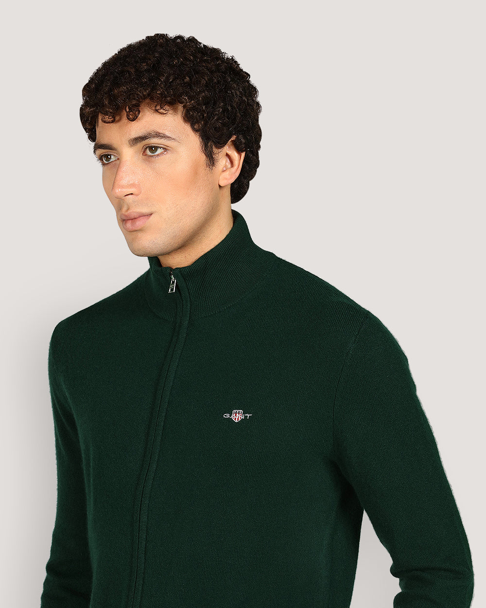 Gant Menswear Extrafe Lambswool Zip Cardigan TARTAN GREEN / M
