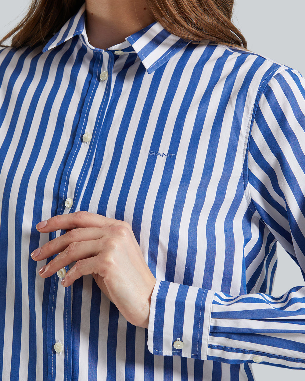 Reg Poplin Wide Striped Shirt 416-GAN / 36