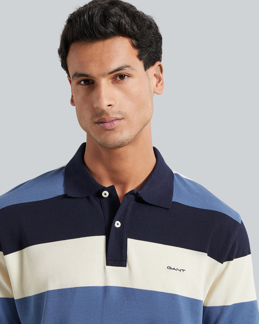 BLOCK STRIPE SS POLO Blue / L