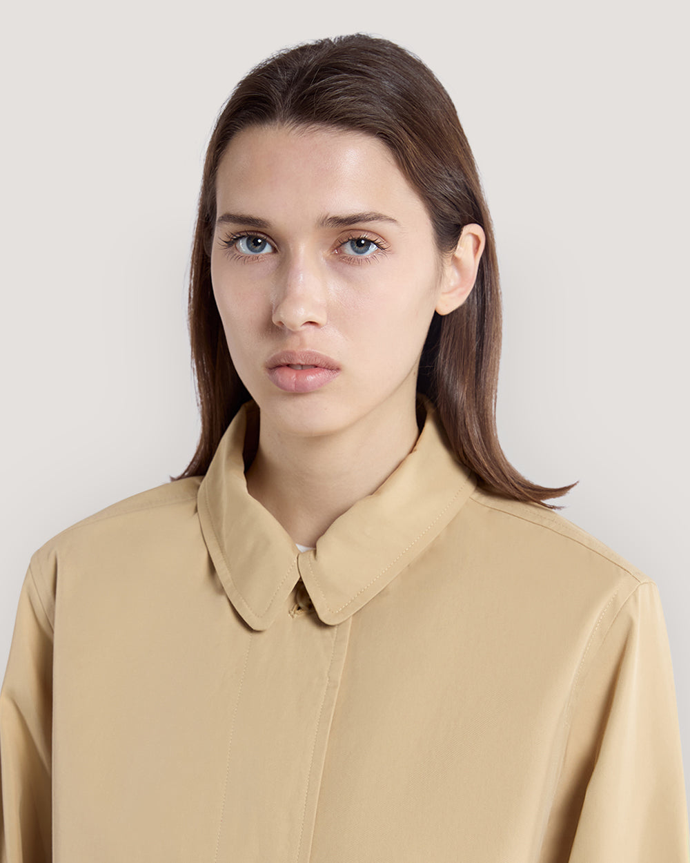 Short Cotton Car Coat Beige / M