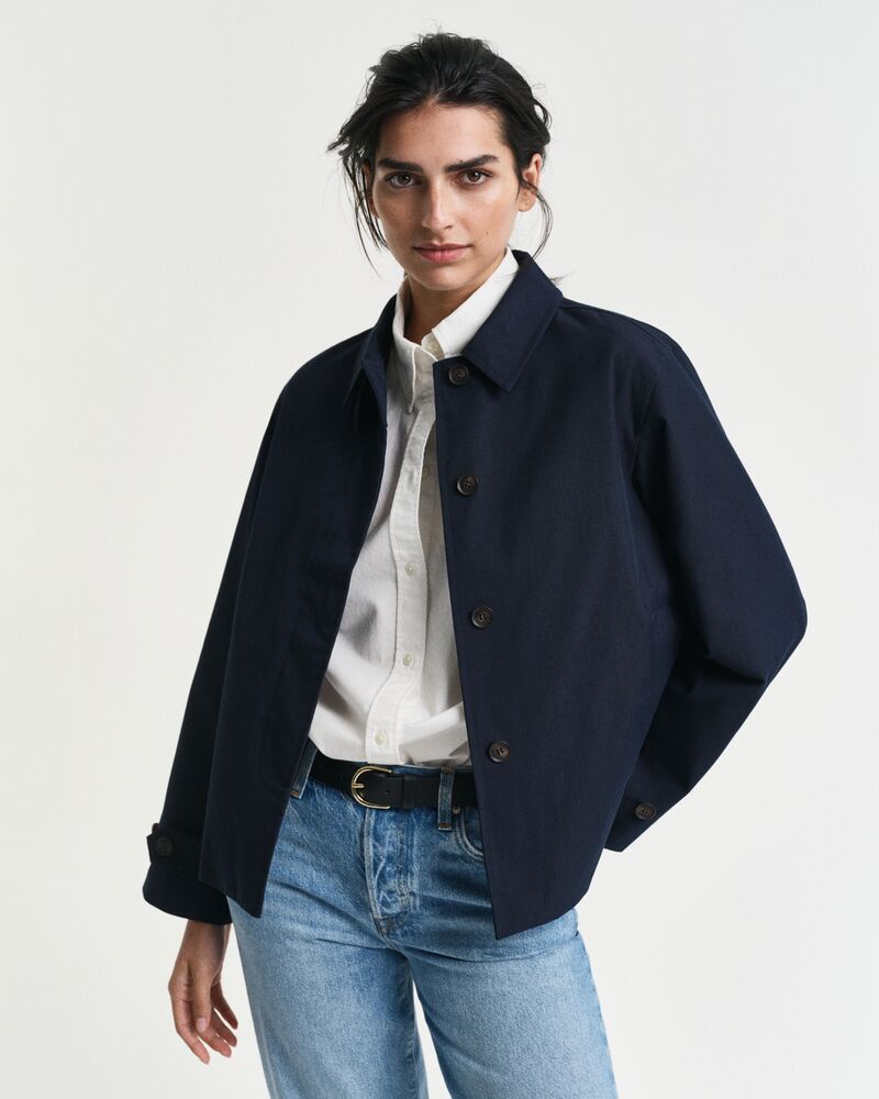 Short Cotton Car Coat Blue / S