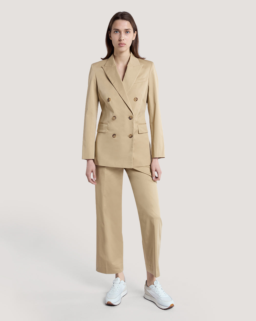 Cotton Suit Pants Beige / 36