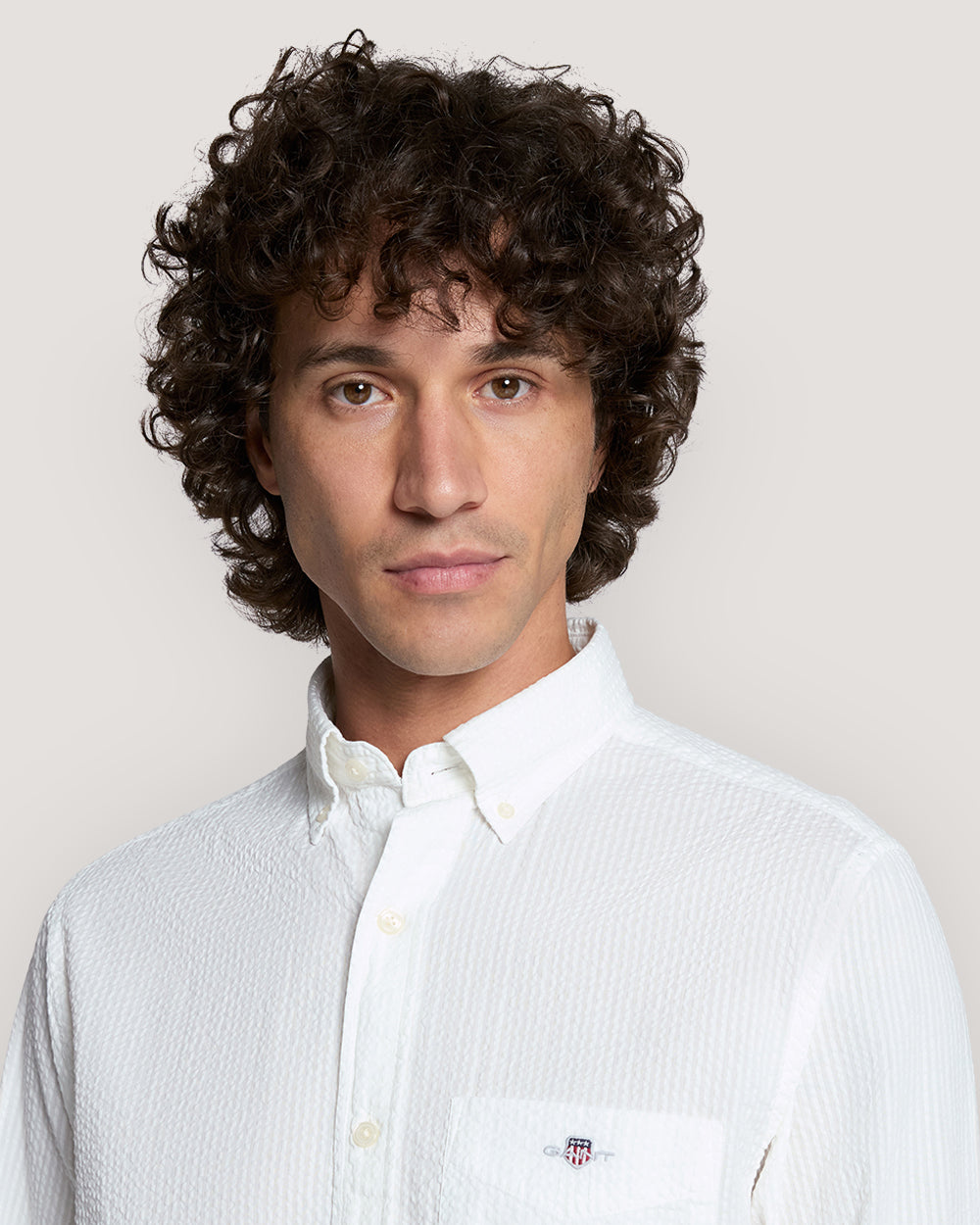 REG SOLID SEERSUCKER SHIRT White / M