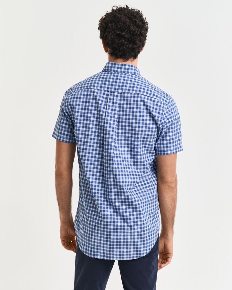 REG CLASSIC POPLIN CHECK SS SHIRT Blue / S