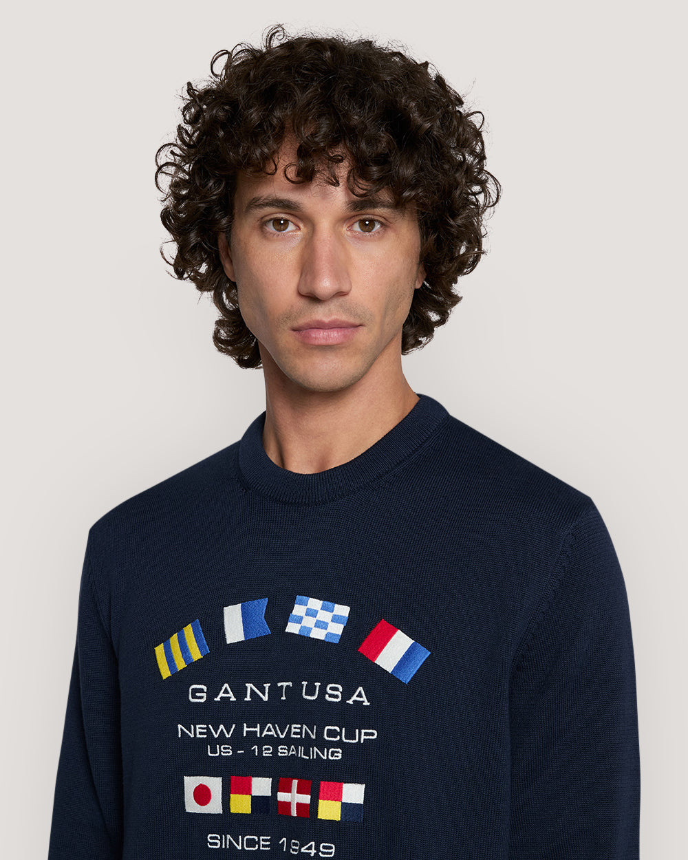 Nautical Flags Crew Neck Sweater Blue / M