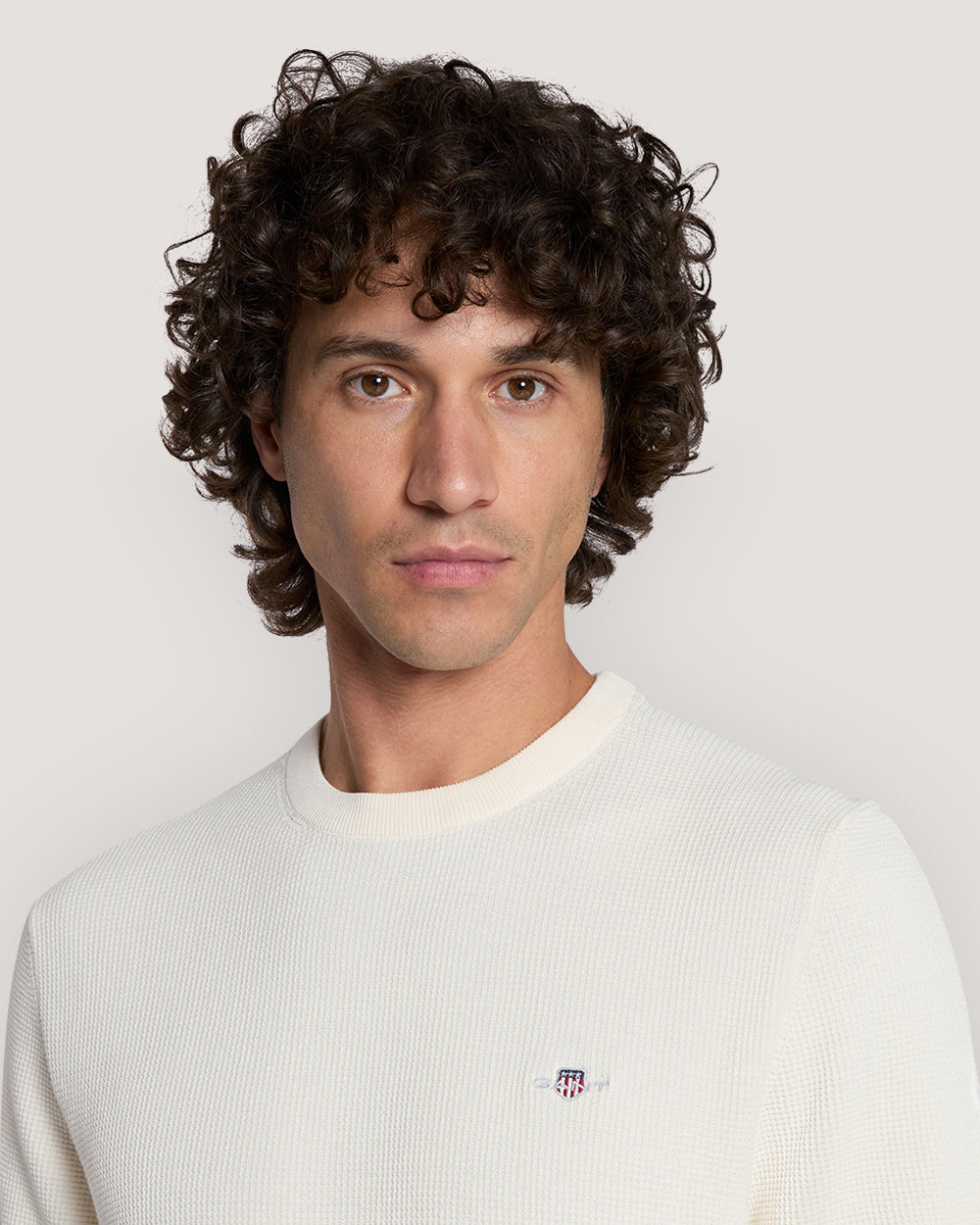 MICRO TEXTURED COTTON SS C-NECK Cream / M
