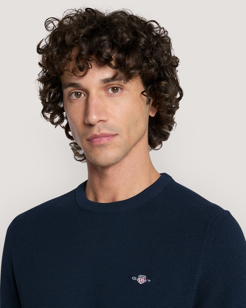 MICRO TEXTURED COTTON SS C-NECK Blue / M