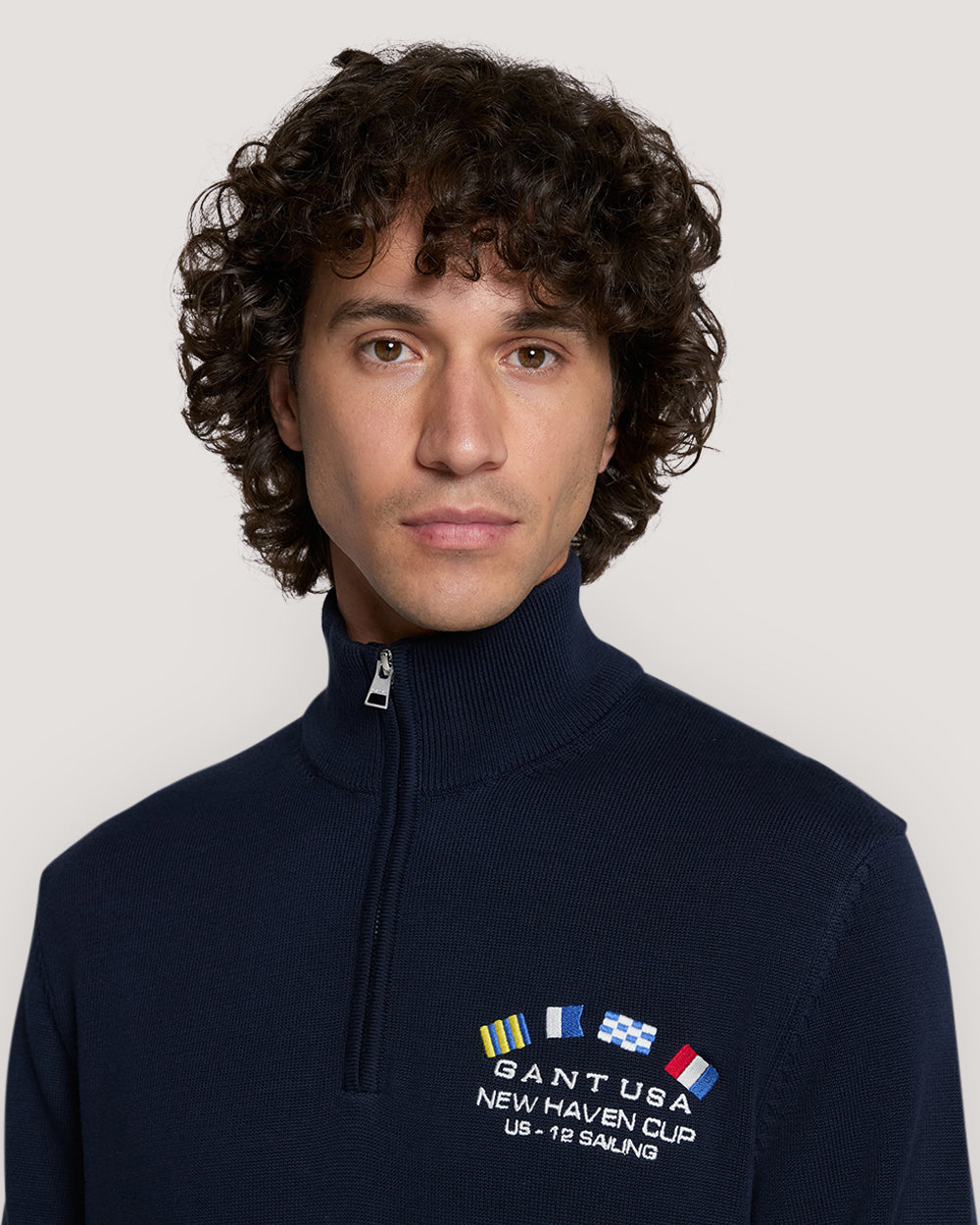Nautical Flags Half-Zip Sweater Blue / M