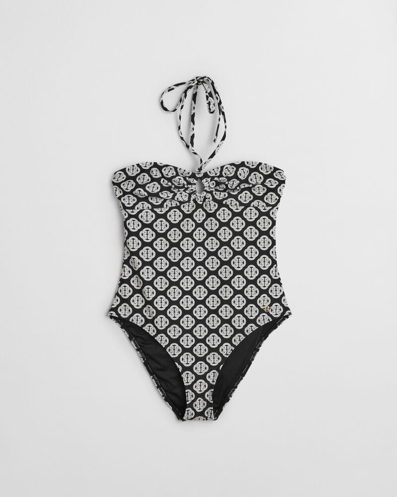 MONOGRAM PRINT SWIMSUIT Black / M