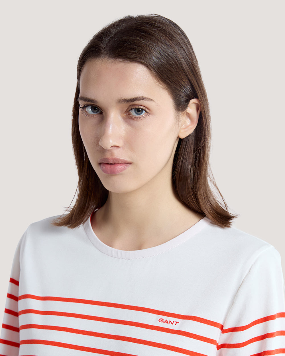 Breton Crew Neck Dress Red / M