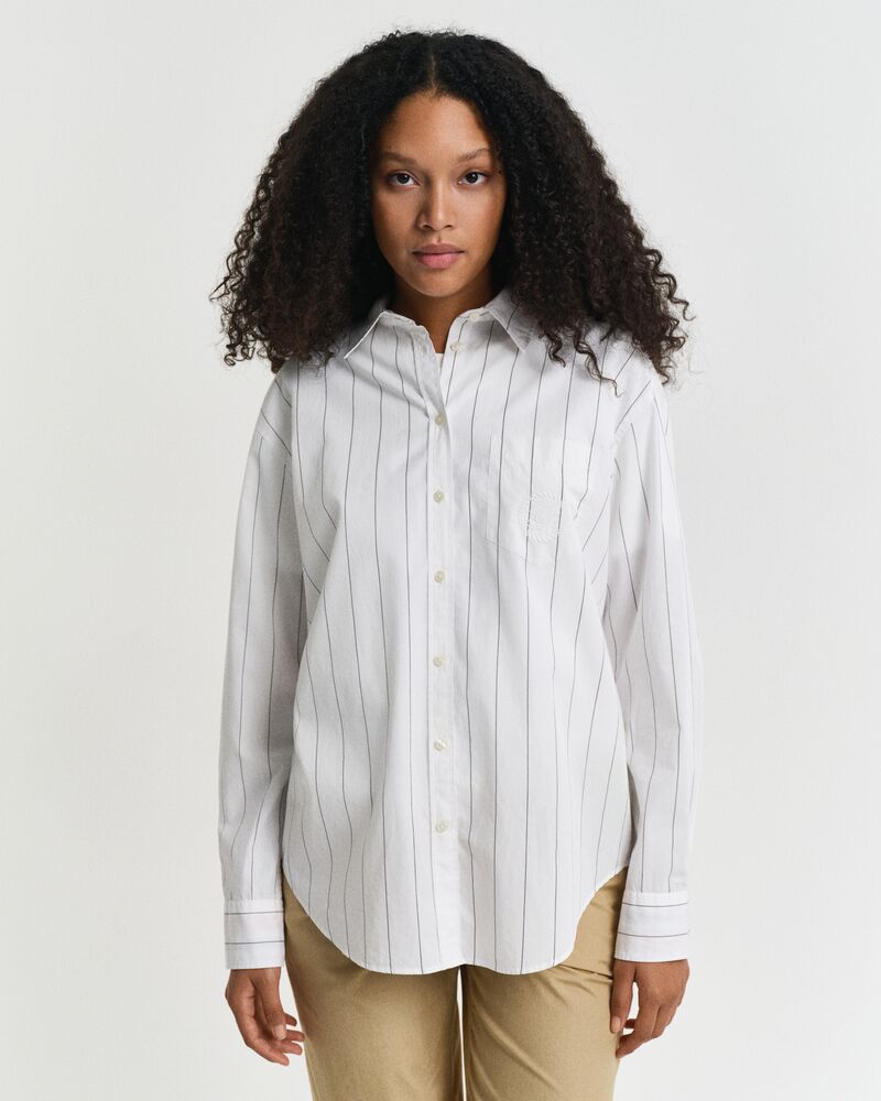 Relaxed Fit Striped Contrast Shirt Blue / 32