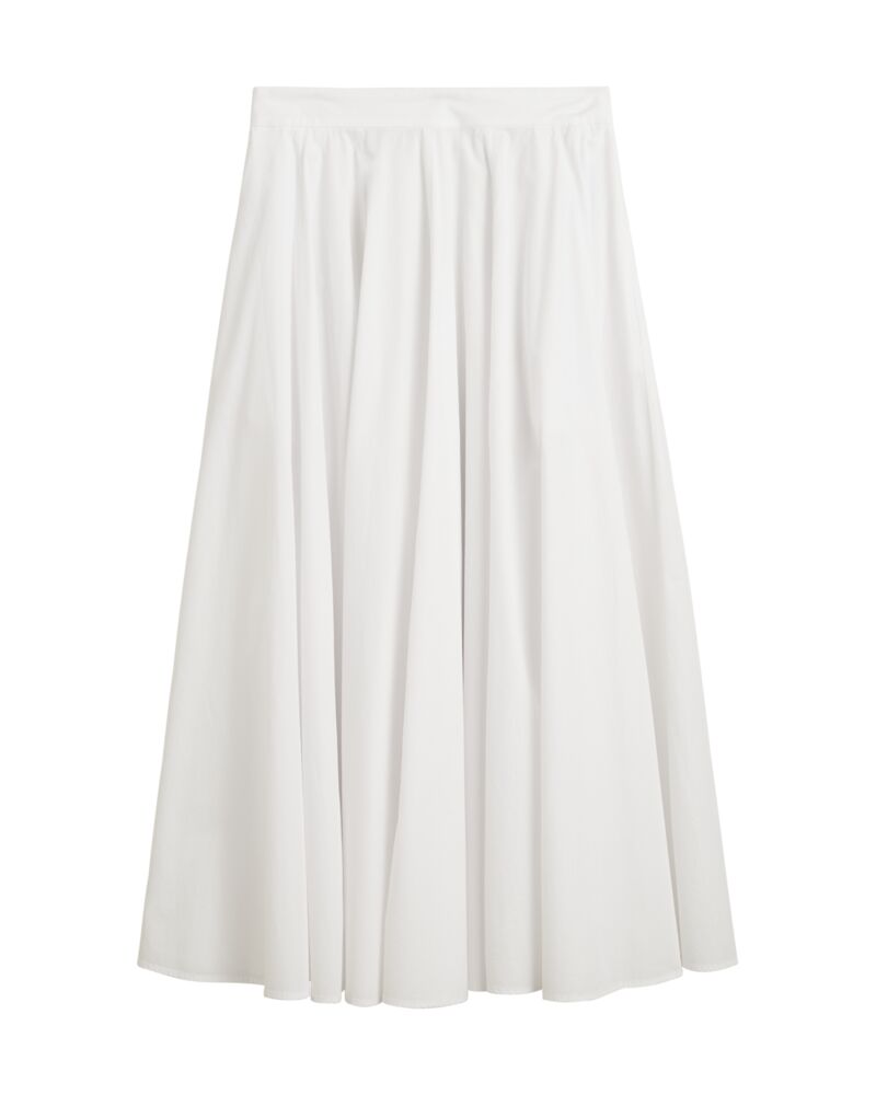 Cotton Midi Skirt White / 34