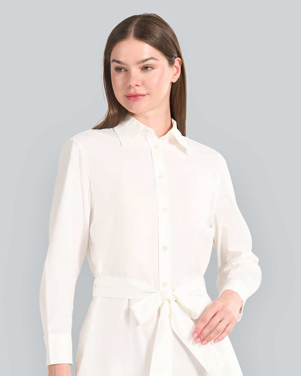 Luxury Oxford Shirt Dress White / 32