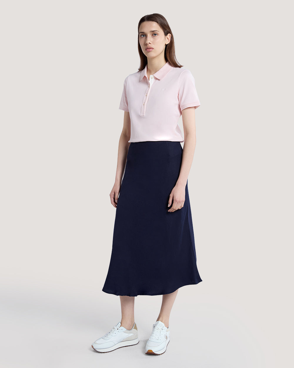 Linen Blend Skirt Blue / 36