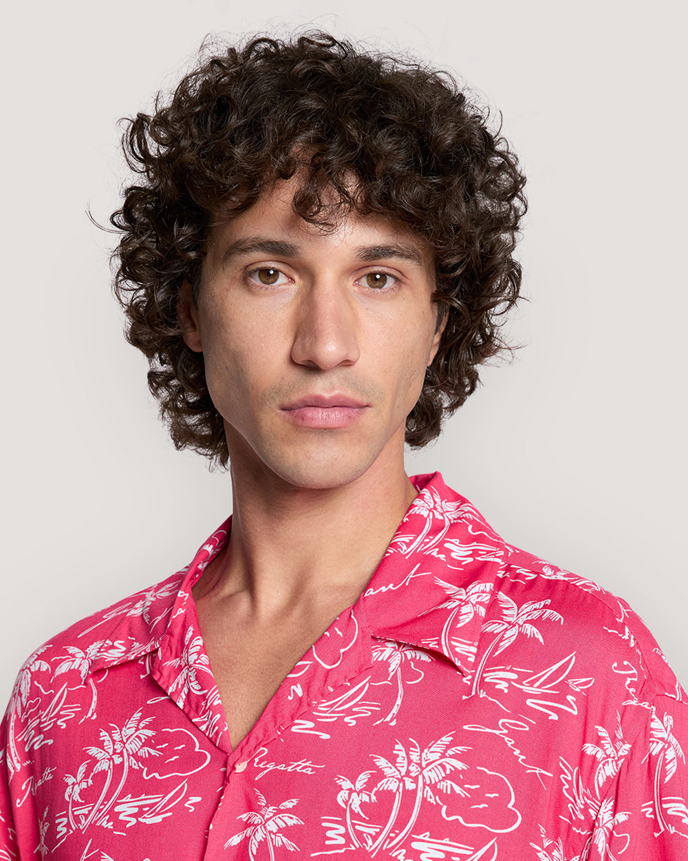 Relaxed Fit Island Print Shirt Red / M