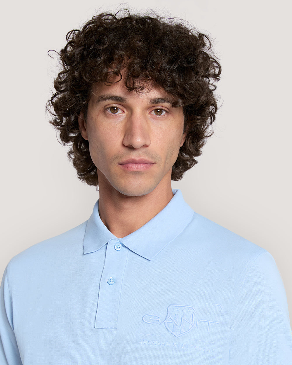 Tonal Shield Polo Shirt Blue / M