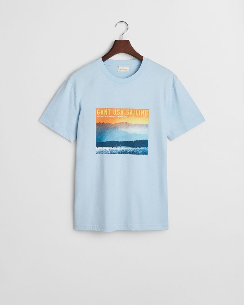 GANT USA Sailing Print Graphic T-Shirt Blue / S