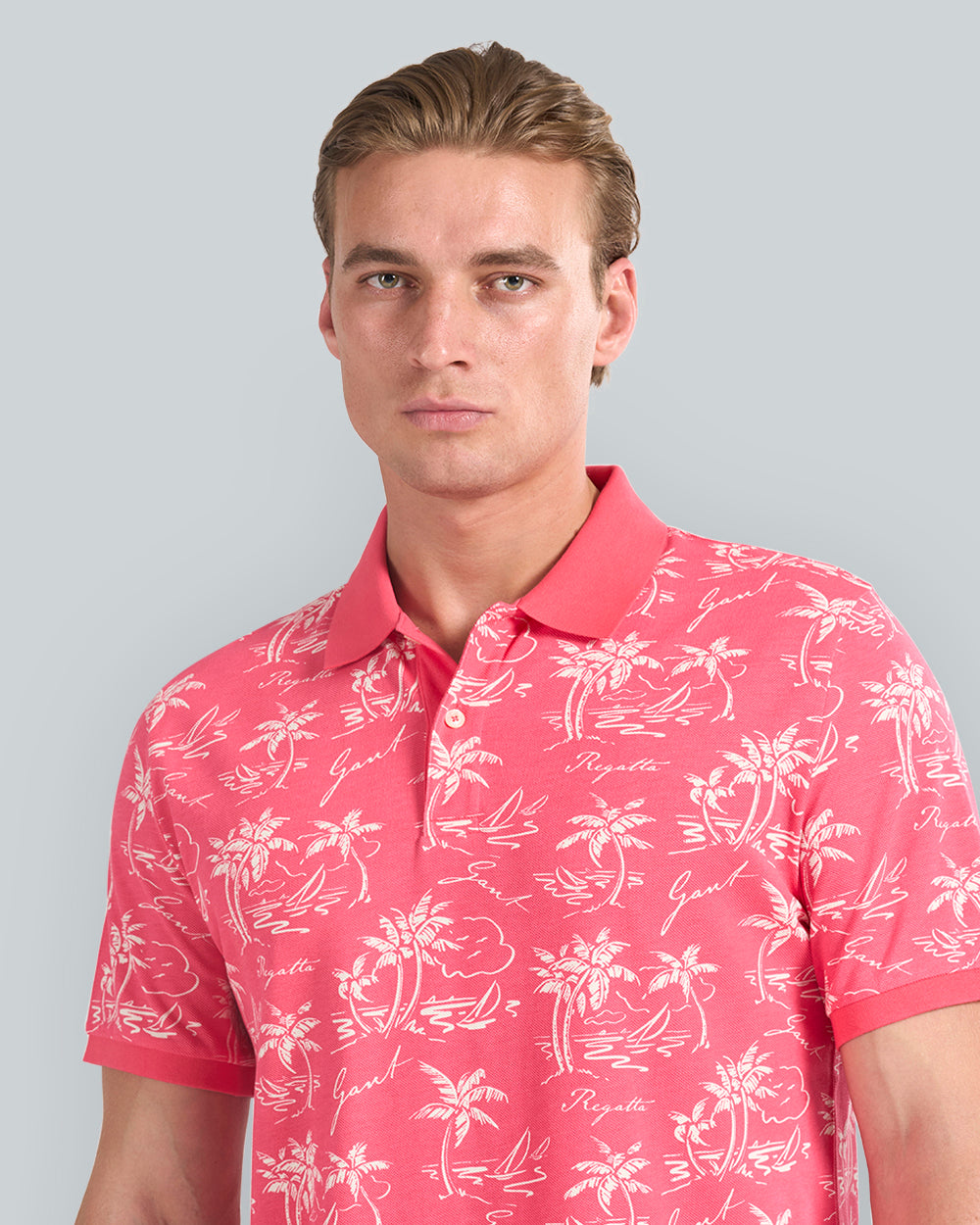 GANT Island Print Polo Shirt Red / L