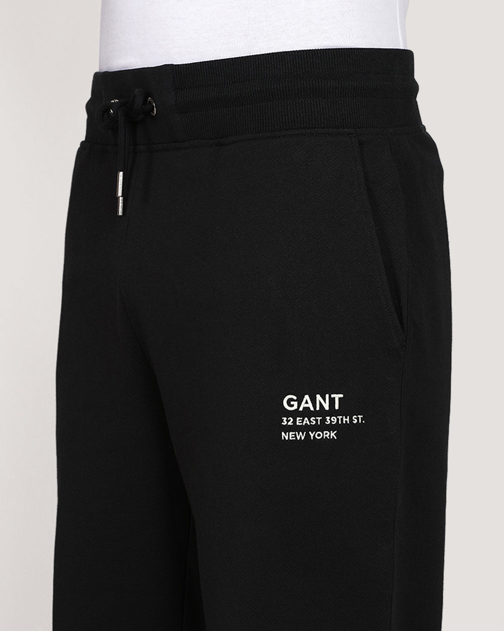 Gant Script Graphic Jersey Sweatpants - Grey Melange BLACK / M