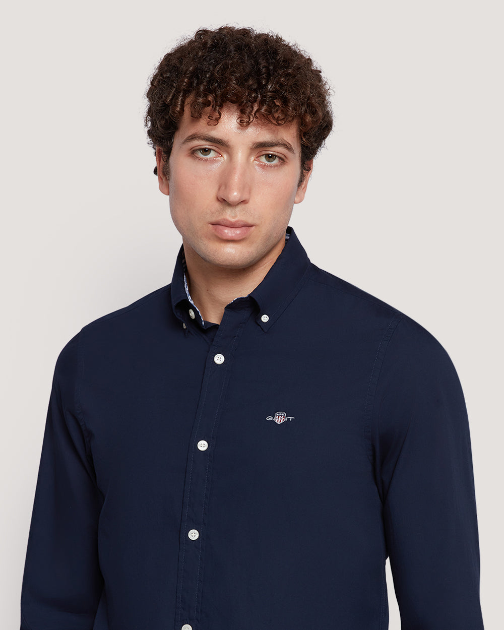 Gant Men’S Slim Fit Cotton Poplin Shirt MARINE / M