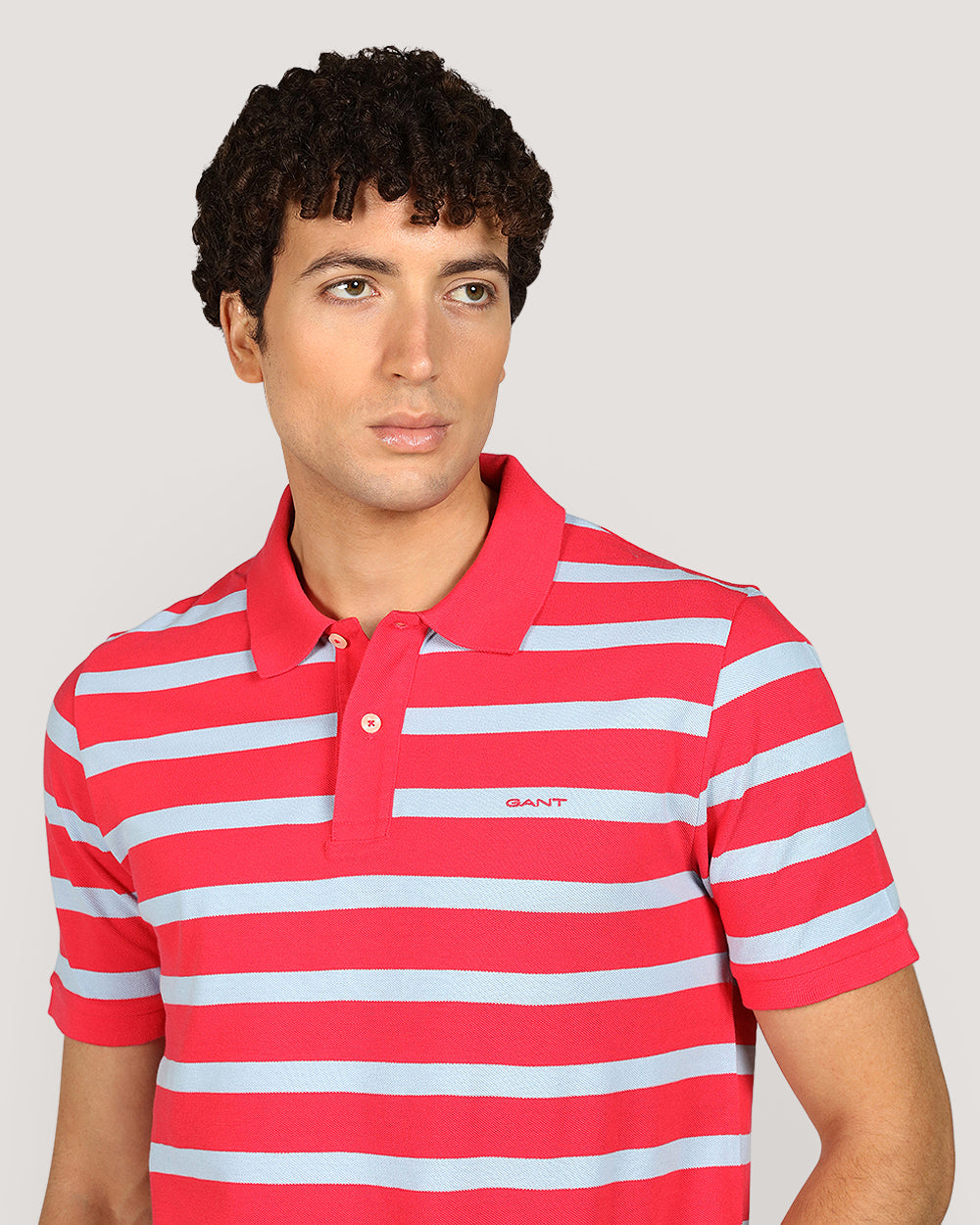 Gant Striped Short Sleeve Polo Shirt For Men WATERMELON RED / M