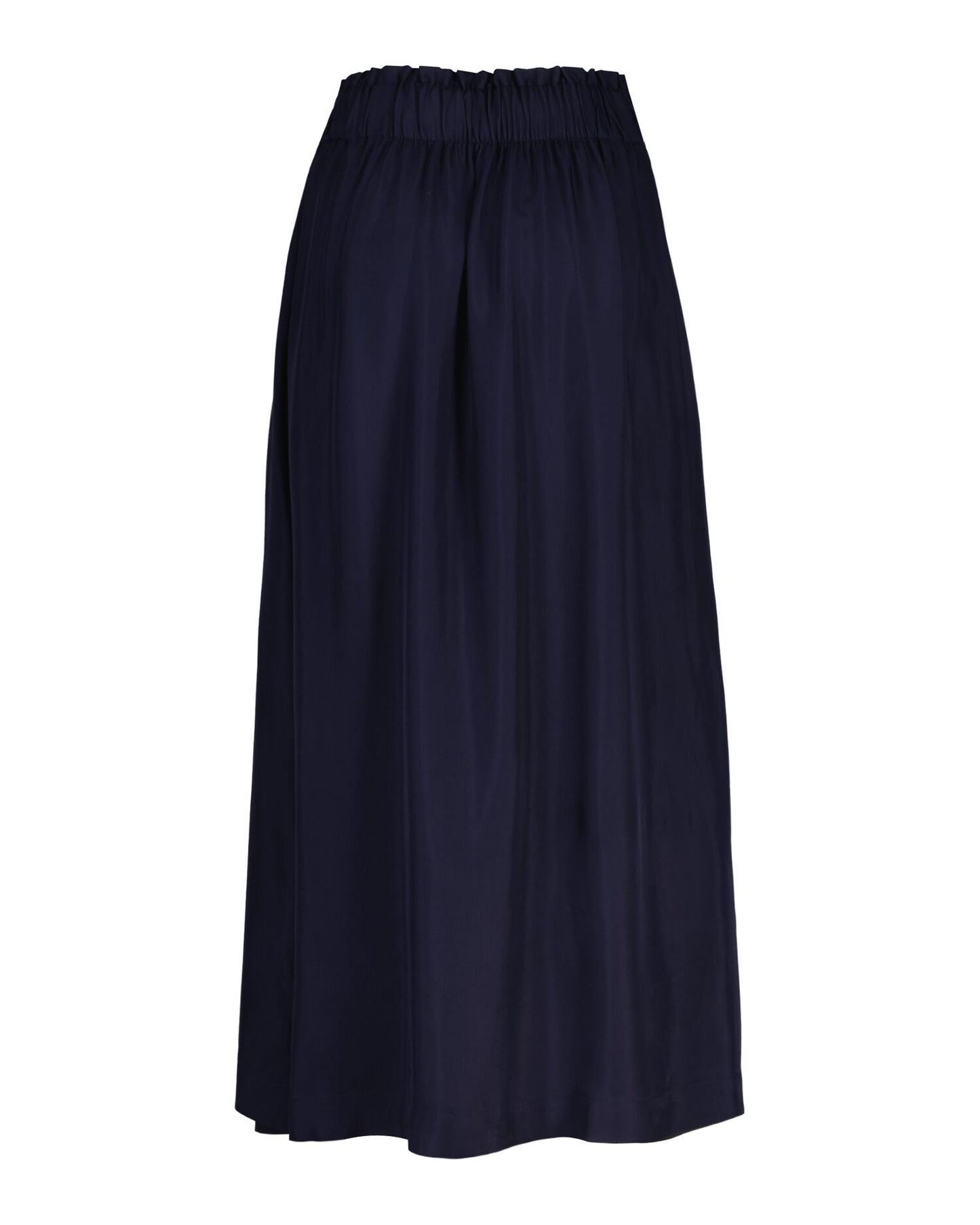Fluid Twill Pull-On Midi Skirt
