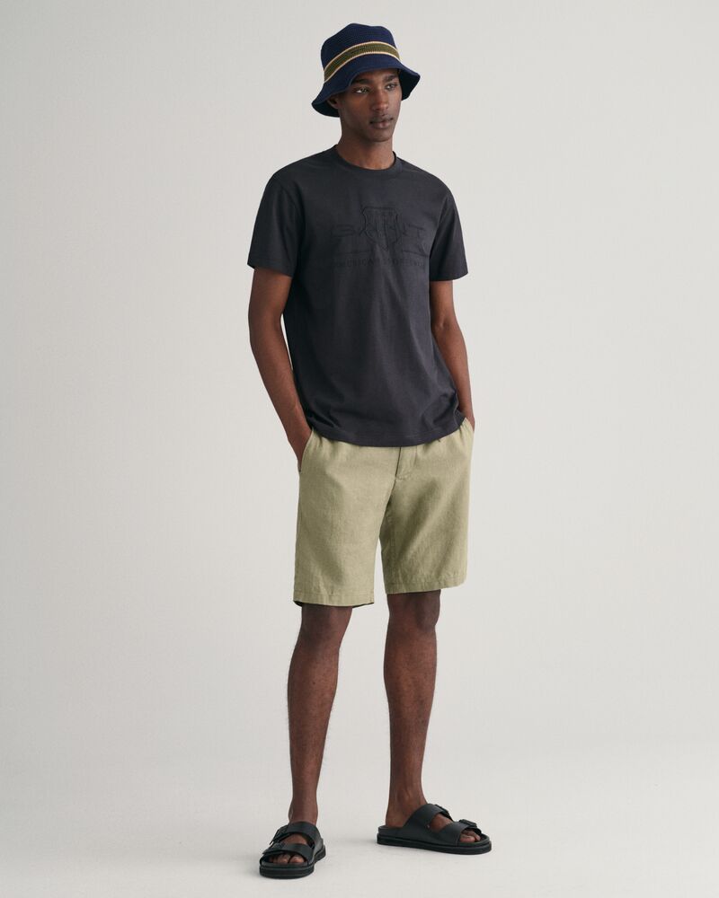 Relaxed Fit Linen Drawstring Shorts S / DRIED CLAY