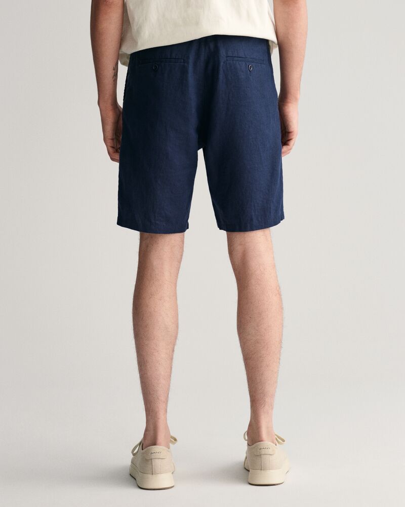 Relaxed Fit Linen Drawstring Shorts S / MARINE