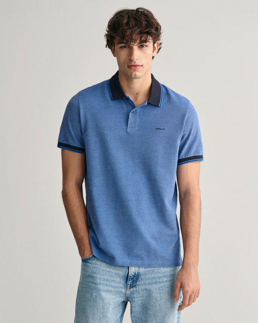 4-Color Oxford Piqué Polo Shirt S / DAY BLUE