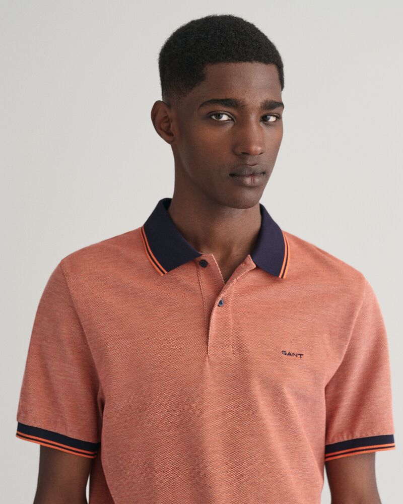 4-Color Oxford Piqué Polo Shirt S / SWEET ORANGE