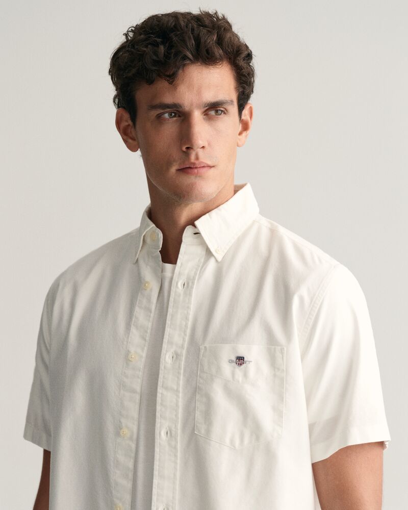REGULAR Fit Classic Oxford Short Sleeve Shirt WHITE / S