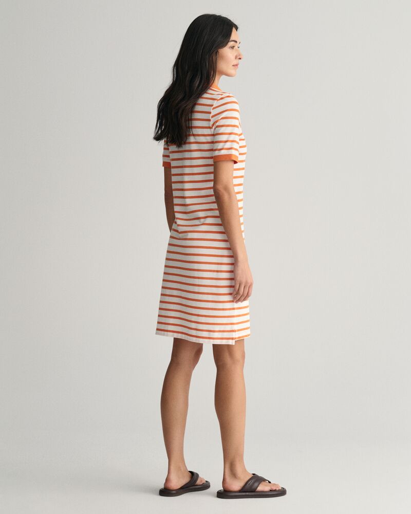 Striped Shield Piqué Polo Dress S / PUMPKIN ORANGE