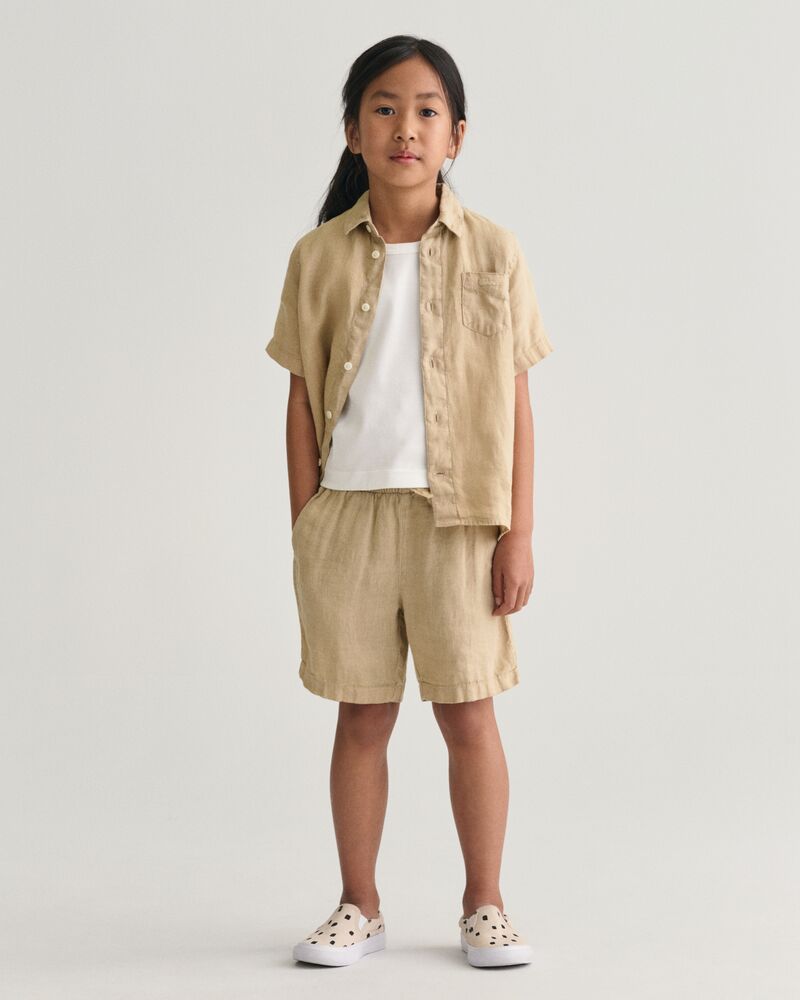 Kids Linen Shorts 92 / DRY SAND
