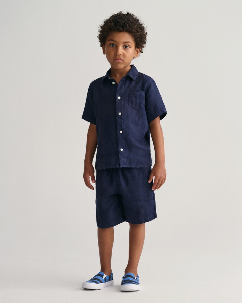 Kids Linen Shorts 92 / MARINE