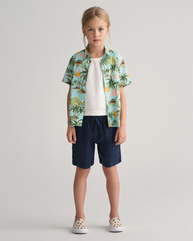 Kids Linen Shorts 92 / MARINE