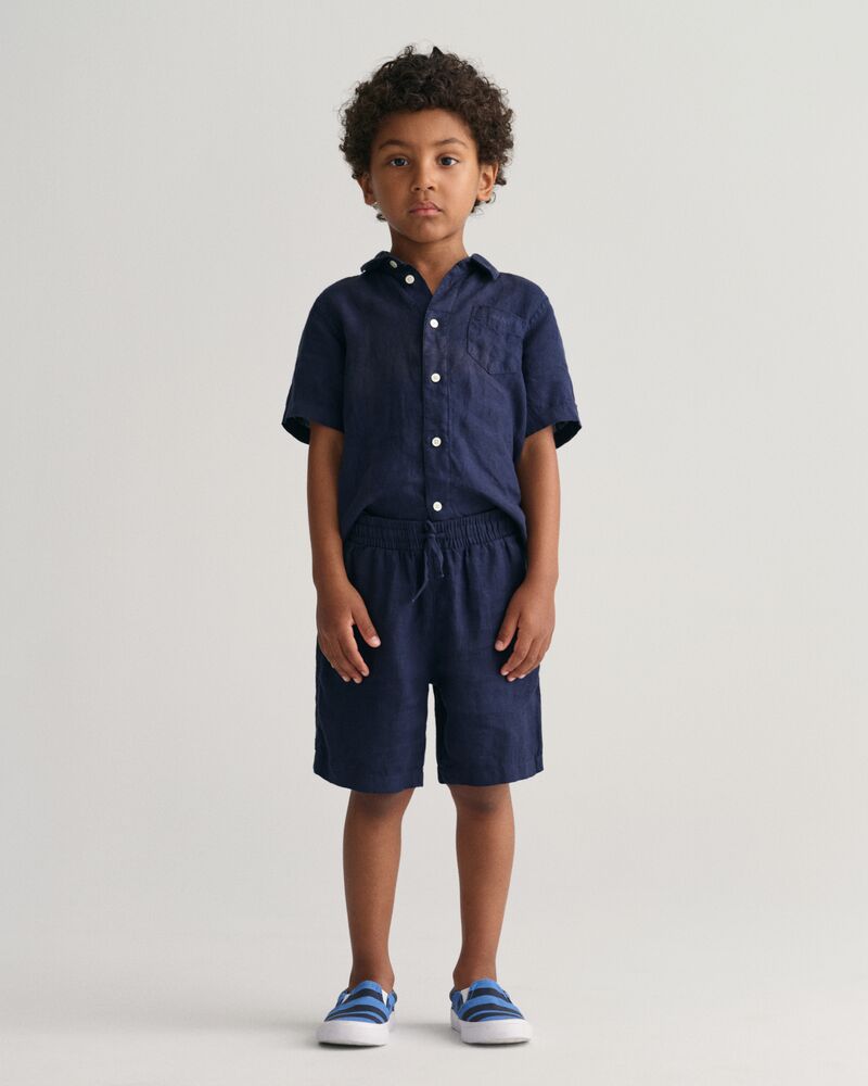 Kids Linen Shorts 92 / MARINE