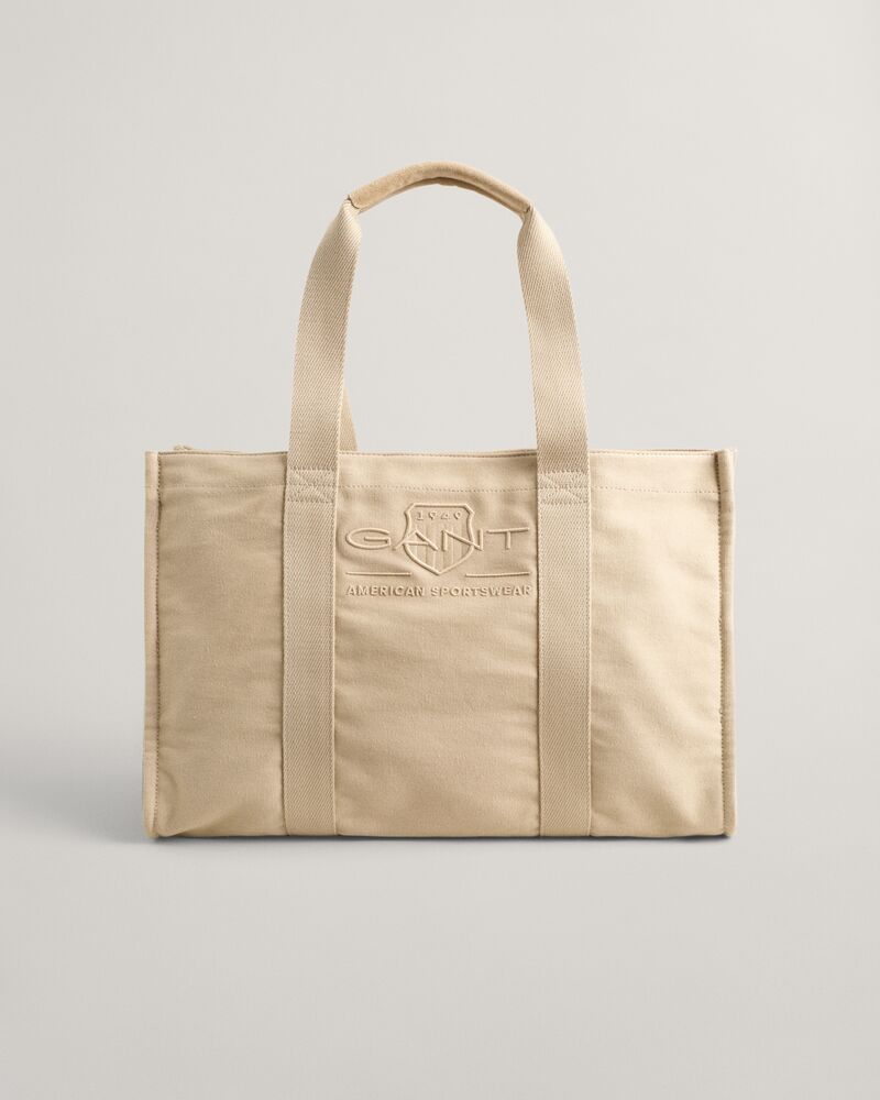 Tonal Shield Canvas Tote Bag ONESIZE / DRY SAND