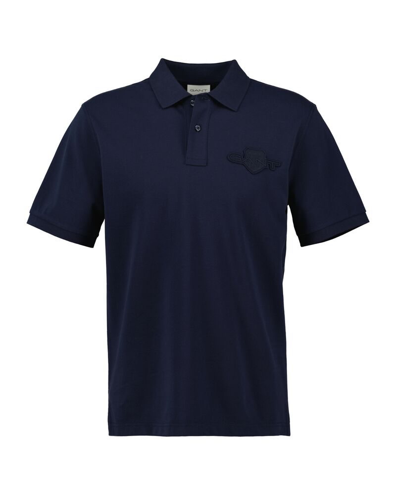 REGULAR TONAL SHIELD SHORT SLEEVE POLO EVENING BLUE / S