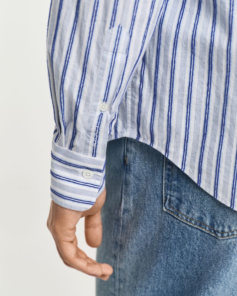 RELAXED Fit Textured Stripe Shirt EGGSHELL / XS